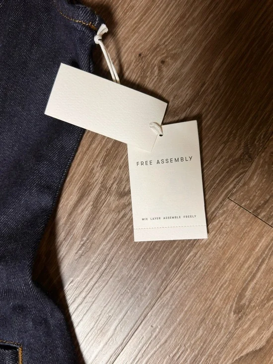 Sleeveless Dark Indigo Denim Mini Dress with Button Pocket Detail - Picture 6 of 6